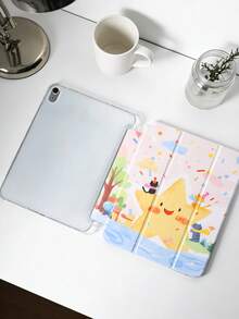 1 件装星猫图案彩绘平板电脑保护套，兼容 iPad Mini 4/Mini 5/Mini 6/Mini 7/Air/Air 2/9.7/10.2/10.5/Air 4/Air 5/10.9/Pro 11 英寸/第十代/Air 11 英寸 (M2)-2024/Pro 11 英寸 (M4)-2024/Air 11 英寸 (M3) 2025/(A16) 11 英寸第十一代 2025/Air 8 (M4)2026 (11 英寸)，Galaxy Tab A8 10.5 英寸 2022。包含笔槽、三折支架、TPU 软边保护、磁吸式睡眠/唤醒功能，简约/个性化/创意设计。 - 彩色 - 查看 5