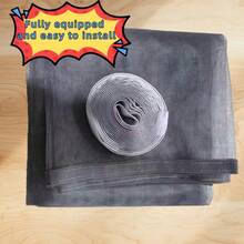 Red de ventana de verano gris, mosquitera de malla, cortina de puerta invisible, ventana autoadhesiva, fácil de instalar - ventana de pantalla gris - Ver 6