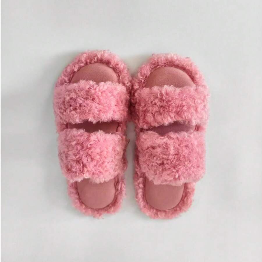Chaussons ouverts en fourrure pour femmes, doux et confortables, avec mousse à mémoire de forme, chaussures d'intérieur - Chaussons pour femmes - Voir 1