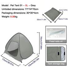 Foldable Pet Tent, Suitable For Both Cats And Dogs, With Breathable Mesh Mosquito-Proof Design, Indoor/Outdoor Pet Kennel, Suitable For Home, Camping, Grass, And Beach, Blue/ Grey/ Pink, Multiple Sizes To Choose From. - Multicolor - View 12