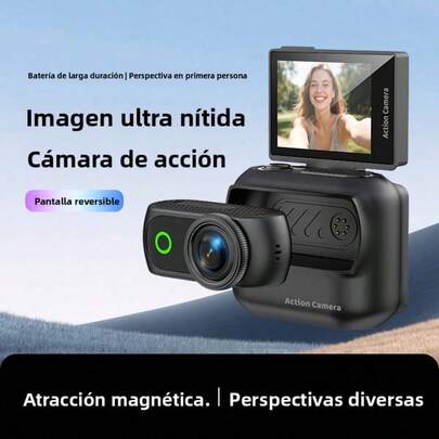 Mini Cámara Magnética Deportiva 1080P Estabilización Time Lapse Batería Larga Duración 5 Colores