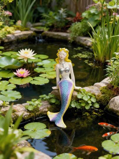 1 High Quality Mermaid Decoration, Outdoor Statue, Garden, Patio, Water Garden Decoration, Gift For Friends