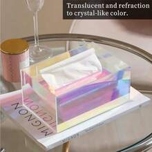 Zerodis Cubierta de Caja de Pañuelos Soporte de Papel Facial Acrílico con Dispensador de Servilletas de Apertura Grande para Tocador de Baño Encimera Mesitas de Noche Oficina - Transparente - Ver 3