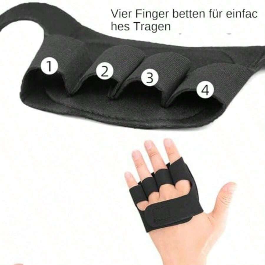 1pc Fingerless Workout Gloves, Thickened Anti-Slip Palm Pad, Essential Fitness Equipment For Weightlifting And Dumbbell Training (Single) - Black - View 1