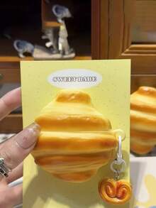 1个可爱3D羊角面包造型蓝牙耳机保护套/耳机盒，专为女性设计，兼容iPod 1/2/3/4/Pro系列，时尚耳机外壳 - 彩色 - 查看 6