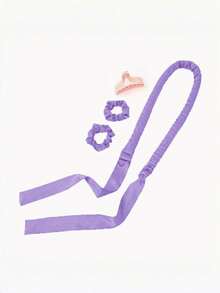 4件套女士美发配饰工具，无需加热的卷发器，美发造型工具，发夹 - 米色 - 查看 4