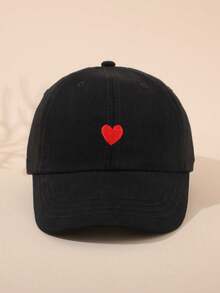 1pc Heart Embroidered Baseball Cap, Multifunctional Fashionable Outdoor Adjustable Sun Protection Sports Hat, Suitable For Men, Girl And Children - Heart Embroidery - View 10