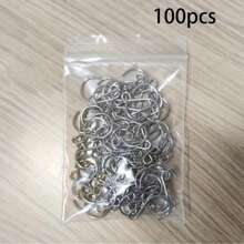 100个不锈钢S型挂钩,用于悬挂窗帘珠子,金银色S型挂钩,多用途金属挂钩,适用于DIY吊坠、水晶风铃、家居装饰、窗帘、家具配件、花园装饰 - 不銹鋼小S鉤 - 查看 8