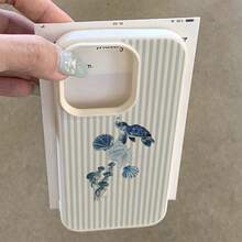 Ốp lưng điện thoại Ocean 1pc chất liệu TPU, họa tiết sọc xanh nhạt lấy cảm hứng từ đại dương, tương thích với iPhone 17 Pro Max/17/16 Pro Max/15/13/12/11, S20 FE/A15/S24/A55, Note 11/Note 12/Note 13 Pro, bảo vệ điện thoại toàn diện chống rơi vỡ, vỏ mềm bảo vệ điện thoại. - trắng - Xem 3