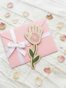 1pc Blank Wooden Flower Bud Decor, Wooden DIY Handprint Art Flower Card, Warm Home Decor, Mother's Day Handprint Flower DIY Floral Card, Suitable For Living Room, Bedroom, Office Desk, Mother's Day, Wedding Anniversary, Friends, Christmas, High-End Home Gift - One Mother's Day Handprint Flower - View 10
