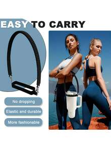 1 pieza Correa suave y resistente para botella de agua, asa de botella de agua, cuerda colgante para taza de agua - Cuerda de transporte de silicona para botellas de agua - Compatible con la mayoría de botellas de agua de 8-40 onzas - Accesorios para tumblers - Multicolor - Ver 9