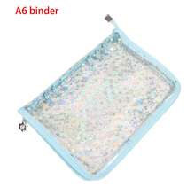 Sổ tay có khóa kéo hình ngôi sao laser khổ A5/A6/A7, sổ nhật ký tự làm, album ảnh thần tượng K-Pop trong suốt, văn phòng phẩm dễ thương. - Nhiều màu - Xem 21