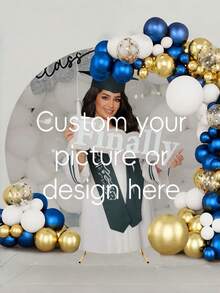 Customized Graduation Ceremony Arch Cover, Polyester Elastic Arch Cover For Wedding And Adult Ceremony Decoration, DIY Party Wedding Backdrop Accessories - Multicolor - View 9