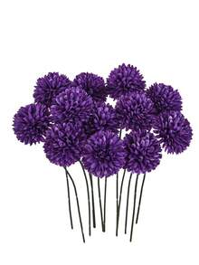 8/16 piezas de crisantemo, diente de león e hortensias artificiales, adecuado como regalo para amigos, novias, decoración de bodas, hogar, oficina, cafetería, fiesta - Morado - Ver 1