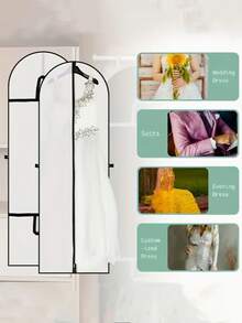1Pc Clothing Wedding Dress Dust Cover Bag, Home Coat, Suit Dust Cover Bag, Hanging Clothes Storage Bag, Foldable Clothing Storage Bag, Portable Garment Bag, Perfect Gift For Home Storage And Organization In Bedrooms, Wardrobes, Closets, Homes, Dorms, And For Travel And Various Holidays For Bedroom Clothes Bag Waterproof Bag Travel Essentials - Multicolor - View 6