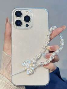 1 ốp lưng điện thoại trong suốt lấp lấp lánh + vòng tay pha lê, tương thích với iPhone 16 Pro Max/16/16 Pro/16 Plus/15/15 Pro Max/15 Pro/11/12/13/14 Pro Max/11 Pro/11 Pro Max/12 Pro/12 Pro Max/13 Pro/13 Pro Max/14 Pro/14 Pro Max, ốp lưng điện thoại lấp lánh sang trọng, tương thích với iPhone 17/17 Pro/17 Pro Max/Air - Trong sáng - Xem 4