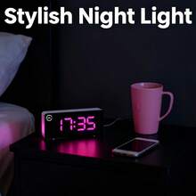 Ksbsts Minimalist LED Digital Alarm Clock, Large Screen Clock Suitable For Living Room, Bedroom And Office, Modern Desk Clock For Home Decor And Time Management - Multicolor - View 2