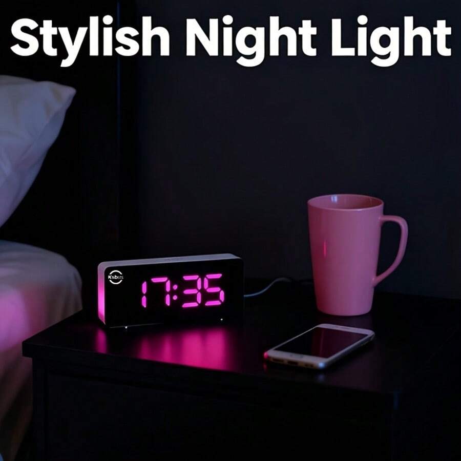 Ksbsts Minimalist LED Digital Alarm Clock, Large Screen Clock Suitable For Living Room, Bedroom And Office, Modern Desk Clock For Home Decor And Time Management