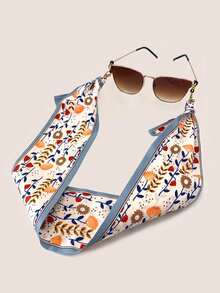 1条印花布艺时尚眼镜链，春季女士眼镜防滑带，眼镜挂绳，眼镜配件，口罩固定带，创意口罩挂绳，礼品，老花镜链 - 彩色 - 查看 1