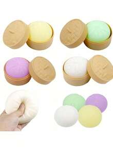 NeeDoh 3 món đồ chơi giảm căng thẳng hình bánh bao dễ thương, mềm mại - Đồ chơi cảm giác xúc giác, thích hợp làm phần thưởng trong lớp học và quà tặng. - Nhiều màu - Xem 9