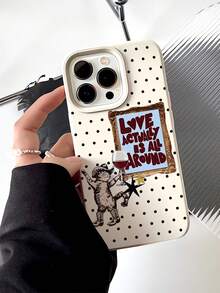 1 pieza Funda de teléfono con borde recto, diseño gráfico de eslogan de gato personalizado de moda, estética, color blanco lechoso, compatible con iPhone 16/16Pro/16Plus/15/15ProMax/15Pro/11/12/13/14ProMax/11Pro/11ProMax/12Pro/12ProMax/13Pro/13ProMax/14Pro/14ProMax, carcasa suave, elegante y creativa - Multicolor - Ver 3