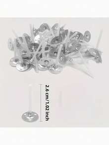 50/100 bấc nến, bấc nến nhúng sáp cotton có đế kim loại, bấc nến ít khói, cháy chậm, thích hợp làm nến cho đám cưới, sinh nhật, tiệc tùng, Giáng sinh, Halloween. - A - Xem 3