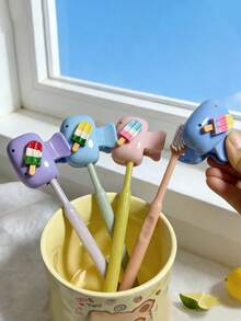 4pcs Cute Ice Cream Shaped Toothbrush Holder - Dopamine Infused Toothbrush Travel Set - Dust-Proof Toothbrush Protector, Suitable For Home/Travel - Multicolor - View 7