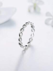 MODIAN S925 Sterling Silver Infinity Symbol Ring, Minimalist Personalized Finger Ring For Women - Silver - View 2