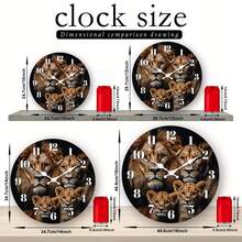 1Pc 2D Wooden Wall Clock,10Inch,Lion Family Portrait Animal Photo Style,Silent Clock,Living Room Bedroom Kitchen Office Decor,Christmas Birthday Gift,Birthday Gifts,Valentines Gift,Graduation,Mother Giftsr,Room Deocr,Wall Deoc,Home Essentials - Style/Multiple Colors/10in/25cm - View 6