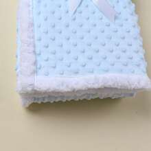 1pc Double Layer Baby Blanket, Dotted Fleece Tactile Blanket, Stroller Blanket For Spring/Autumn - Blue - View 4