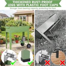 Tall Raised Garden Bed Outdoor With Wheels, Metal Elevated Raised Planter Box With Drainage Holes For Vegetables, Flower, Herbs(Green) - Green - 查看 6