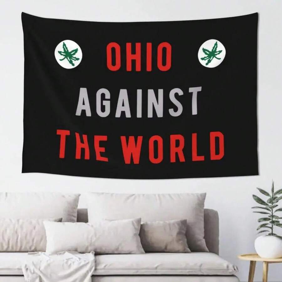 Ohio Against The World Tapestry Interesting Commemorative Significance Inspirational Wall Art Front Home Decor For Bedroom Living Room Partyvalentine's Gift For Bf,Measuring 30*40inch Feet To 70*90inch - AS SHOWN - 查看 1
