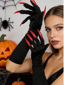 1件装女士黑色猫爪造型手套配饰 - 趣味动物手套，带长指甲/爪子，嘉年华派对服装角色扮演 - 彩色 - 查看 7
