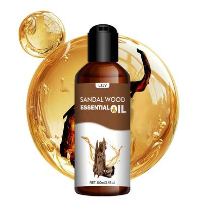LZJV 檀香精油，30毫升/1.0液盎司，100毫升/3.4液盎司 - 质地柔滑，散发淡淡甜香的檀香气息，适用于香薰机、家居香氛、圣诞装饰、蜡烛和香皂。- 丝滑轻盈的质地带来舒缓的香氛体验。是香薰机的理想之选。