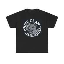 Camiseta gráfica White Claw, de algodón pesado unisex, de ajuste casual y holgado, adecuada para uso diario - Negro - Ver 1