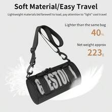 Street Style Mesh Cylinder Crossbody Bag, Letter Color Block Design, Lightweight & Portable For Daily Outing & Short Trip - Round - View 4
