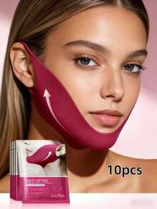 1/3/6/10pcs V-Shaped Lifting Gel Face Mask, Chin Lifting Patch, Moisturizing Hydrogel Ear Hook Face Mask, Double V Ear Hook V-Line Face Mask, V-Line Lifting Face Mask - Multicolor - View 10