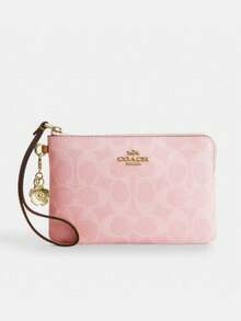 Coach Cartera de mujer con 16 tarjetas, monedero de embrague, billetera pequeña, muñequera, regalo para ella - Rosa - Ver 4