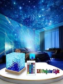 16 Color Water Wave Projection Night Light, Glowing Cube Crystal Lamp With Touch/Remote Control, USB Wave Projector Night Light, Creating Dreamy Wave Lamp Effect, Valentine's Day Decor, Room Decor, Bedroom, Gift - Colored Light - View 13