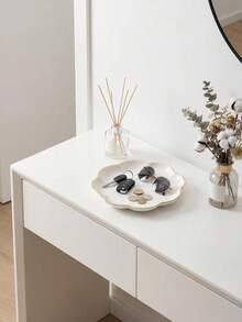 1pc/Set Floral Design Tray, Candy Dish, Snack Plate, Cosmetic Organizer - White - View 5
