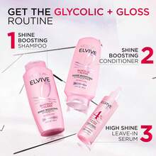 L'Oréal Paris L'Oreal Paris Elvive Glycolic + Gloss Shine Boosting Shampoo And Conditioner Set, Cleanses And Smooths Dull, Porous Hair Into High-Shine, Glossy Hair, 1 Kit - 洗髮+護髮素 - 查看 7