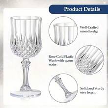 10个可重复使用的透明高脚杯，高透明度，菱形设计，适用于节日、婚礼、庆典、各种大型活动、派对等场合，高端饮具，易于清洗 - 查看 2