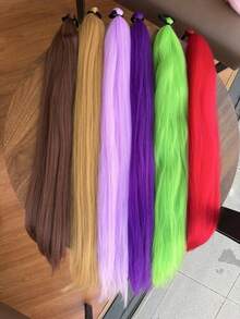 WIGGAGA Football Cup Music Festival Inspired Women's Vacation Outfit, Valentine's Day Summer Wear, 26" Colorful Braided Ombre Wig Suitable For Music Festivals, Halloween, Christmas - Multicolor - View 7
