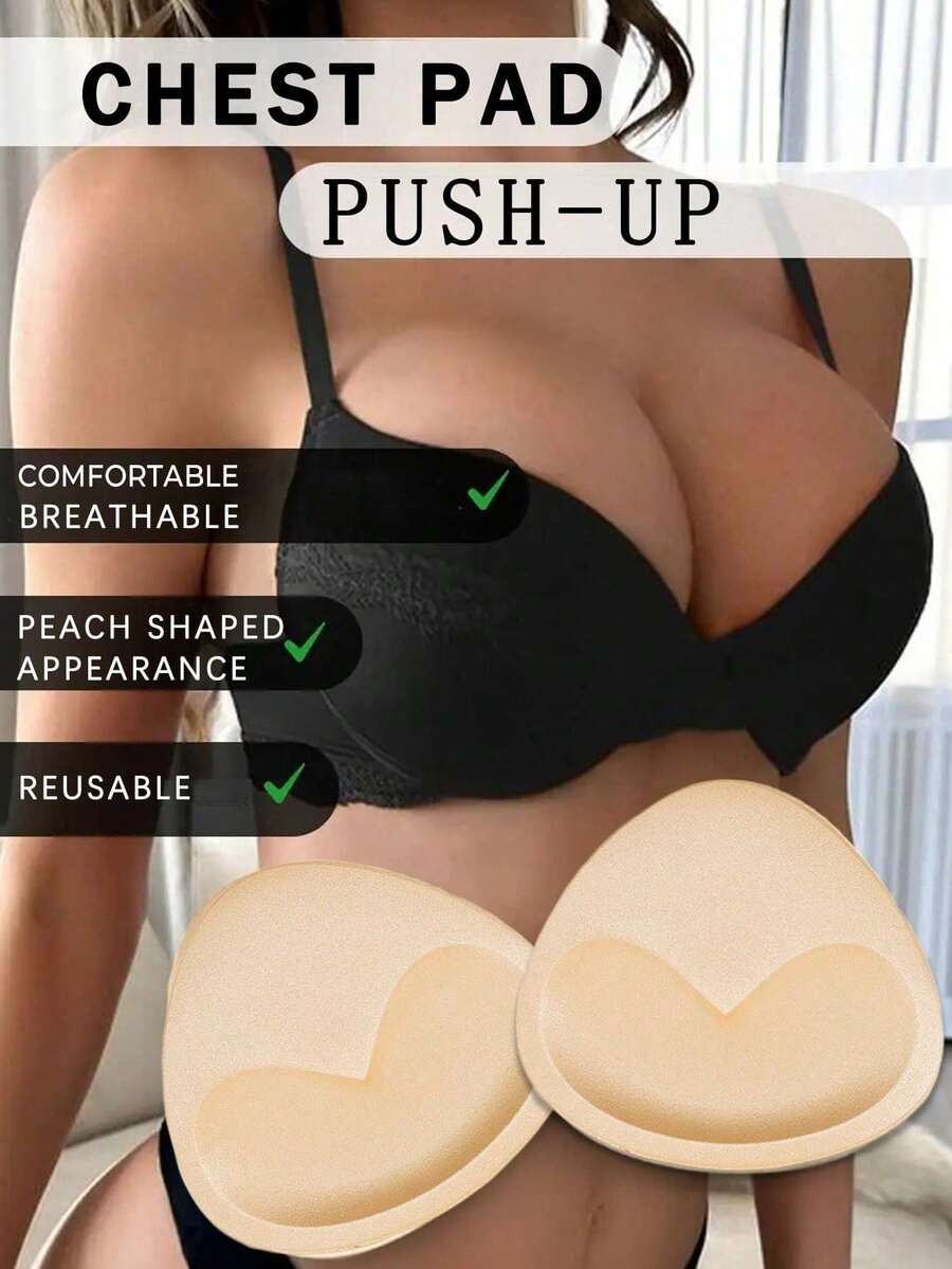 4对/2对/1对 比基尼泳衣内衣三角海绵自粘加厚胸垫，泳衣文胸海绵胸垫内衣垫小胸增大一体式，可拆卸海绵垫三角胸垫无缝隐形 - 彩色 - 查看 1