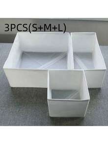 1/3/6pcs Foldable Storage Boxes For Clothes Pants Socks Underwear Cosmetics Accessories Bedroom Closet Organizer Container Set Fabric Cube Bins Stackable Drawer Dividers Home Organization Solutions - White - View 16
