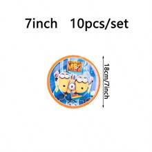 Authorized Cartoon Cute Theme Birthday Party Disposable Tableware, Kawaii Anime Theme Children's Birthday Party Tableware Decorations, Suitable For Baby Christening Cake Table Theme Party Disposable Tableware Decorations - CJTZ - View 5