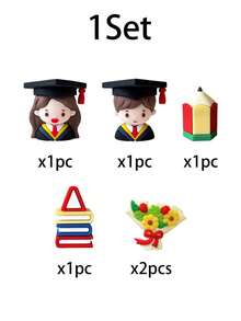 1 Set Of Graduation Season Doctoral Gown Doll Cake Decorations, Graduation Party Cake Decorations, Graduation Ceremony Cake Ornaments, Graduation Party Favors, Graduate Surprise Cake Gifts, Graduation Photo Props, Birthday Party Cake Decorations. - View 12