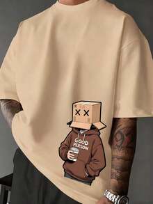 Nuevas  de moda: Camiseta de manga corta con estampado de dibujos animados para hombre Manfinity Dauomo, Verano - Blanco 3 - Ver 7