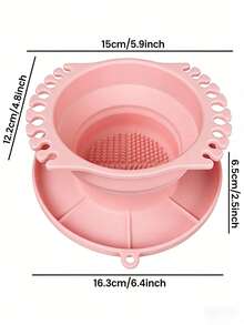 Bandeja plegable de silicona 2 en 1 para almacenamiento de brochas de maquillaje - Limpiador de brochas de maquillaje y artísticas. Almohadilla portátil de limpieza de brochas de maquillaje que combina almacenamiento y limpieza. Fondo texturizado, adecuado para viajes, uso en estudio, etc. - Regalo ideal para artistas y maquilladores. - Multicolor - Ver 12