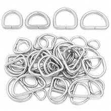10/20pcs/Pack Iron D-Ring Buckle, Multi-Size Metal D-Rings, Semicircle Rings For DIY Bags, Jewelry, Keychains, Accessories - Silver - View 5